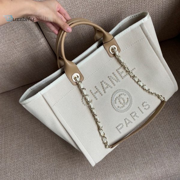chanel deauville tote tweed bag summer collection beige for women 157in40cm buzzbify 1 4