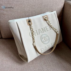 chanel deauville tote tweed bag summer collection beige for women 157in40cm buzzbify 1 6