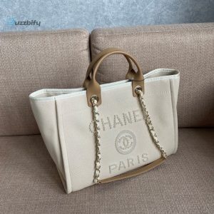 chanel deauville tote tweed bag summer collection beige for women 157in40cm buzzbify 1 7