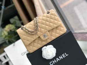 chanel classic handbag silver hardware beige for women womens bags shoulder and crossbody bags 102in26cm a01112 buzzbify 1