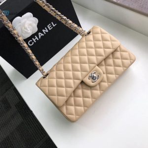 chanel classic handbag silver hardware beige for women womens bags shoulder and crossbody bags 102in26cm a01112 buzzbify 1 3