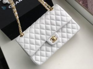 chanel classic handbag gold toned hardware white for women womens bags shoulder and crossbody bags 102in26cm a01112 buzzbify 1 2