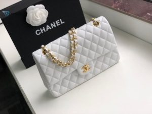 chanel classic handbag gold toned hardware white for women womens bags shoulder and crossbody bags 102in26cm a01112 buzzbify 1 4