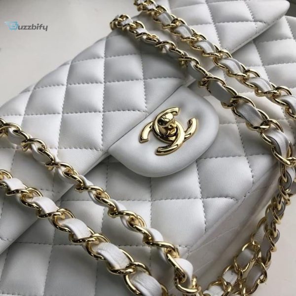 chanel classic handbag gold toned hardware white for women womens bags shoulder and crossbody bags 102in26cm a01112 buzzbify 1 5