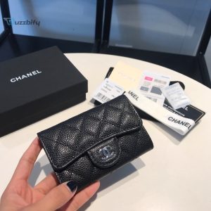 chanel classic card holder silver hardware black for women womens wallet 45in115cm buzzbify 1