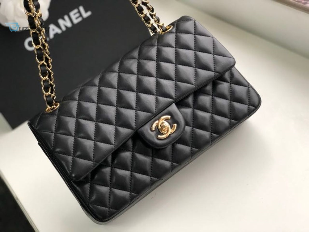 Chanel Classic Handbag Gold Toned Hardware Black For Women, Women’s Bags, Shoulder And Crossbody Bags 10.2in/26cm A01112

