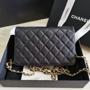 Bolso de mano Chanel Timeless en cuero acolchado negro y beige Chanel Coco Woc Crossbody Bag 20Cm Black Acm Shop