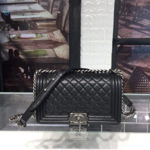chanel boy handbag silver hardware black for women womens handbags shoulder and crossbody bags 98in25cm a67086 buzzbify 1