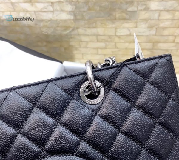 chanel cuir classic tote bag silver hardware black for women 133in34cm buzzbify 1 3