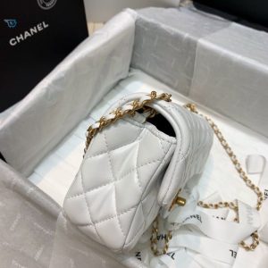chanel flap bag with cc ball on strap white for women womens handbags shoulder and crossbody bags 78in20cm as1787 buzzbify 1 2