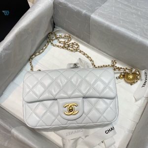 chanel flap bag with cc ball on strap white for women womens handbags shoulder and crossbody bags 78in20cm as1787 buzzbify 1 4