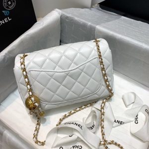 chanel flap bag with cc ball on strap white for women womens handbags shoulder and crossbody bags 78in20cm as1787 buzzbify 1 7