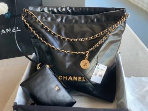 Borsa Chanel 19 in tela trapuntata marrone