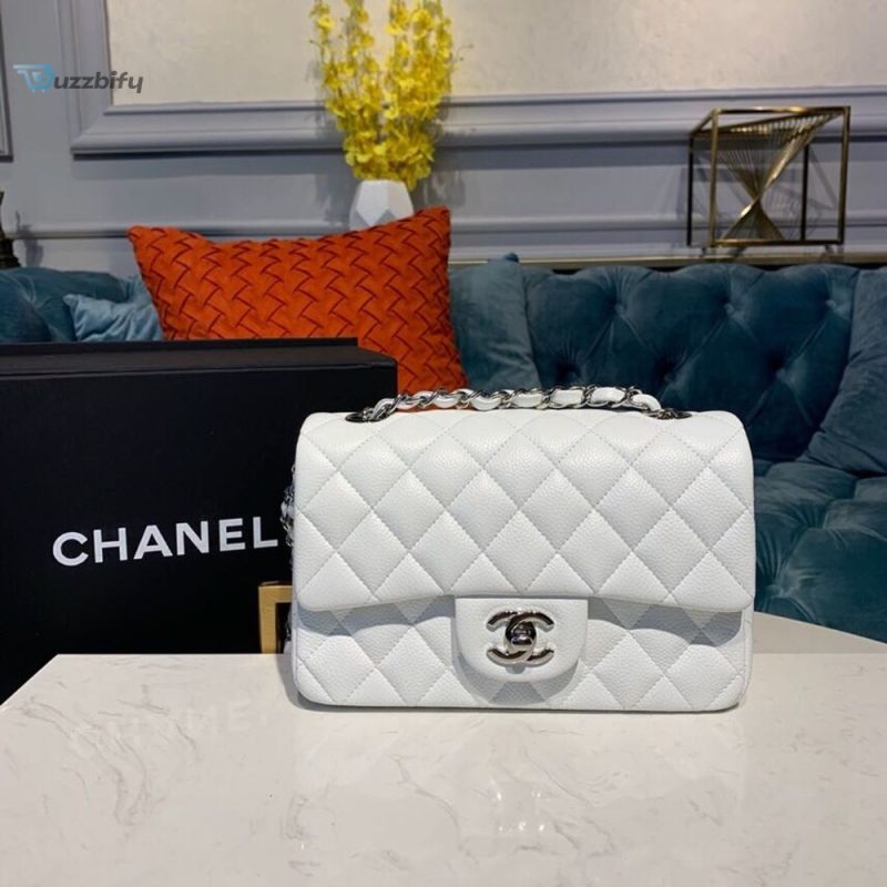 chanel small classic handbag silver hardware white for women womens bags shoulder and crossbody bags 78in20cm a01113 buzzbify 1 14