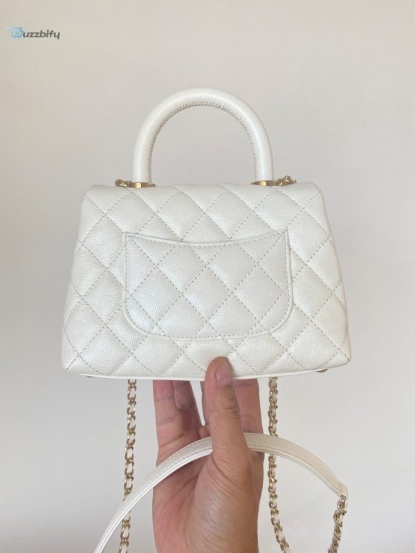 chanel mini flap bag top handle white for women 75in19cm buzzbify 1 2
