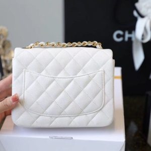 chanel classic mini flap bag golden hardware white for women 66in17cm a35200 buzzbify 1 4