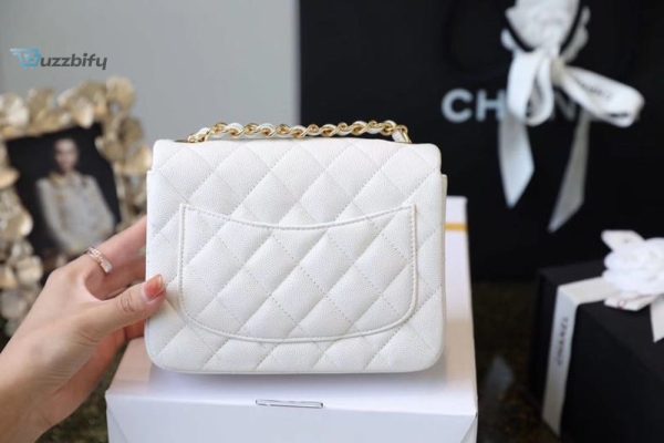 chanel classic mini flap bag golden hardware white for women 66in17cm a35200 buzzbify 1 4