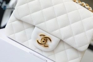 chanel classic mini flap bag golden hardware white for women 66in17cm a35200 buzzbify 1 5