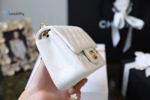 chanel classic mini flap bag golden hardware white for women 66in17cm a35200 buzzbify 1 6