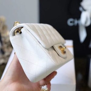 chanel classic mini flap bag golden hardware white for women 66in17cm a35200 buzzbify 1 6