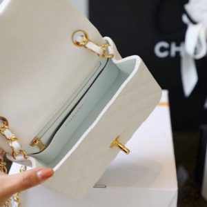 chanel classic mini flap bag golden hardware white for women 66in17cm a35200 buzzbify 1 7