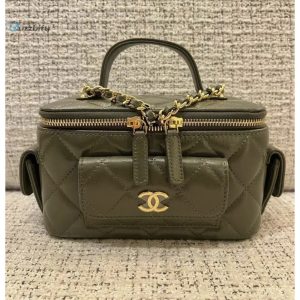 chanel vanity bag with strap dark green for women womens bags 66in17cm buzzbify 1