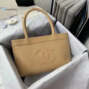 chanel vintage cc open tote caviar east west beige for women womens bags 145in369cm buzzbify 1
