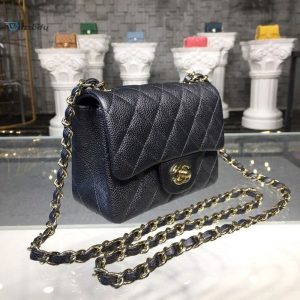Chanel Mini Flap Bag Caviar Black For Women Womens Bags Shoulder And Crossbody Bags 6.7In17cm A35200