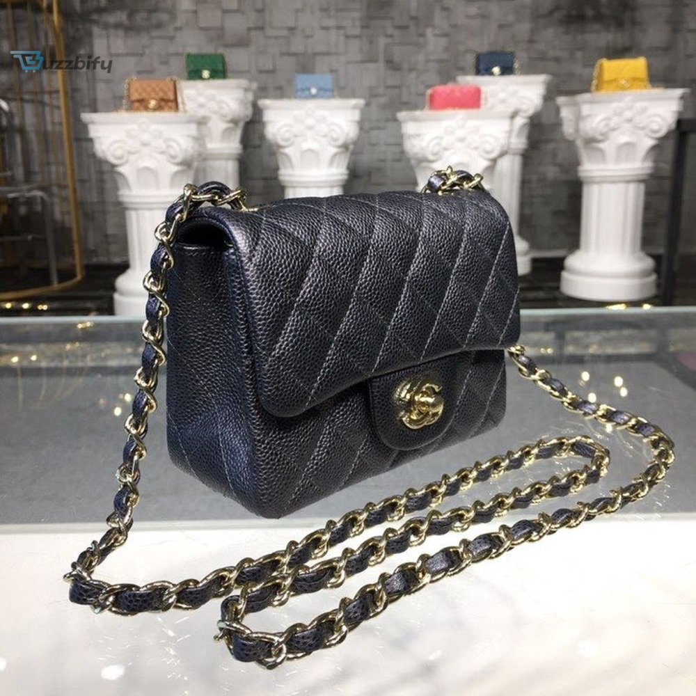Chanel Mini Flap Bag Caviar Black For Women, Women’s Bags, Shoulder And Crossbody Bags 6.7in/17cm A35200
