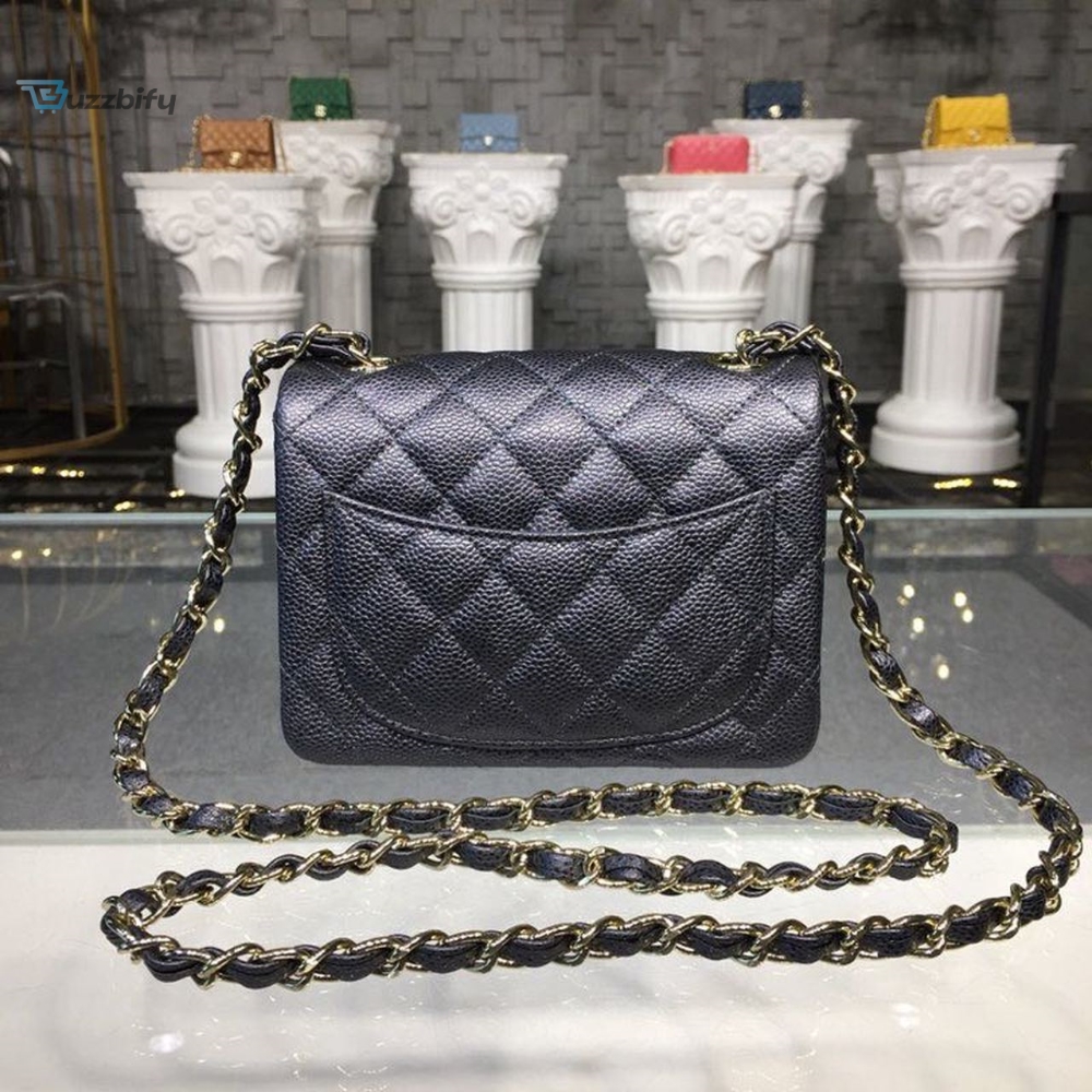 Chanel Mini Flap Bag Caviar Black For Women, Women’s Bags, Shoulder And Crossbody Bags 6.7in/17cm A35200
