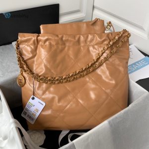 chanel 22 handbag gold hardware shiny camel for women womens handbags shoulder bags 165in38cm as3261 b08037 nb356 buzzbify 1