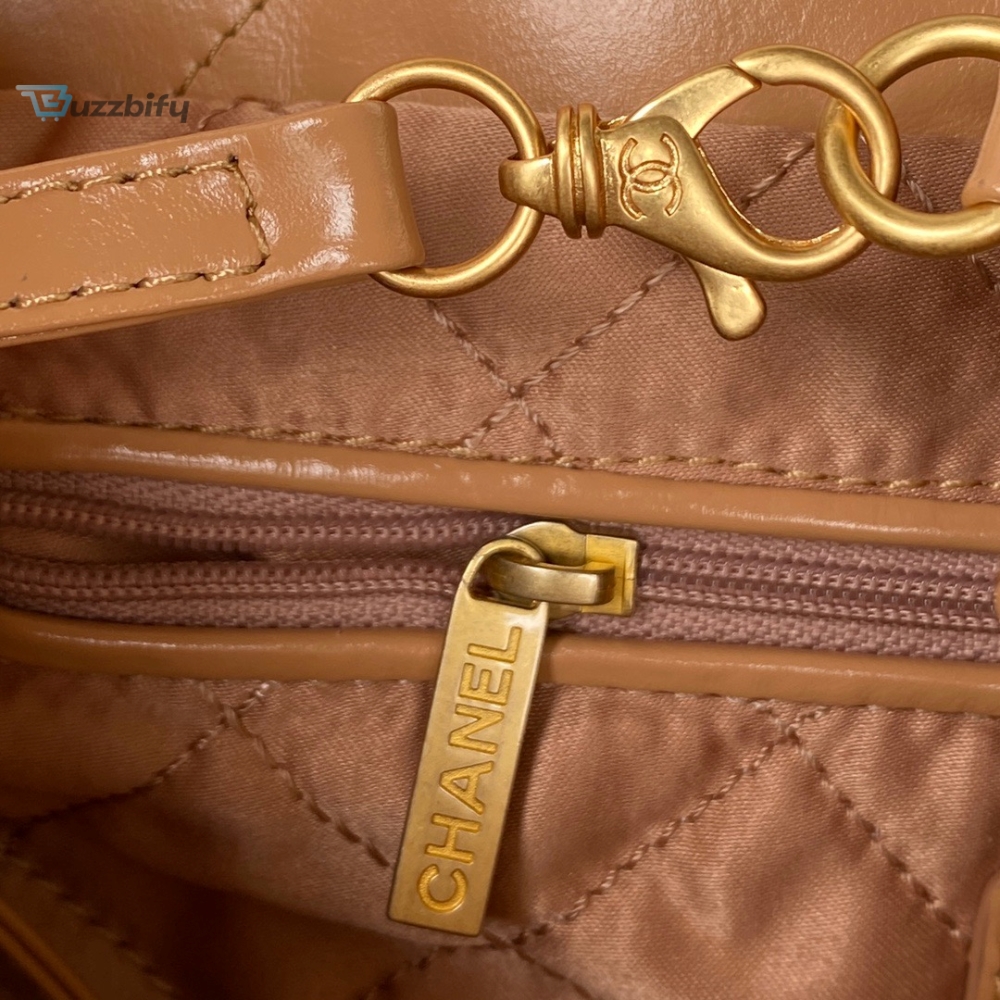 Chanel 22 Handbag Gold Hardware Shiny Camel For Women, Women’s Handbags, Shoulder Bags 16.5in/38cm AS3261 B08037 NB356
