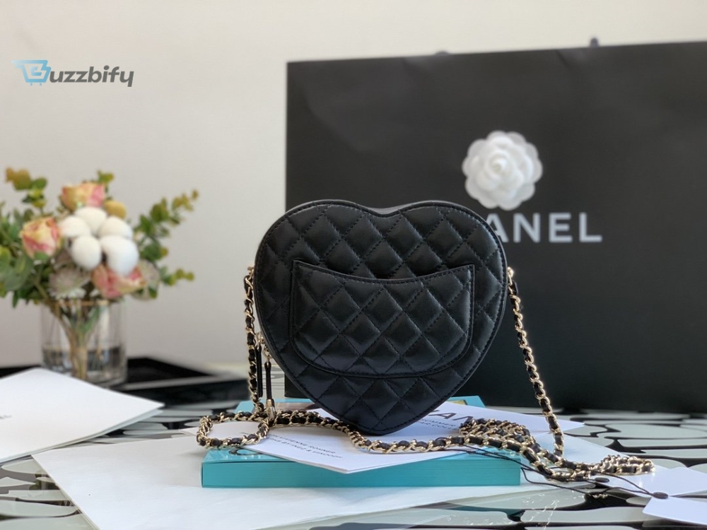 Chanel Mini Heart Bag Black For Women 7In18cm As3191 B07958 94305