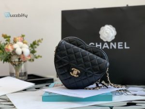 chanel silk mini heart bag black for women 7in18cm as3191 b07958 94305 buzzbify 1 2