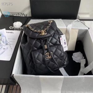 chanel duma backpack gold toned hardware black for women womens bags shoulder bags 94in24cm as1371 buzzbify 1
