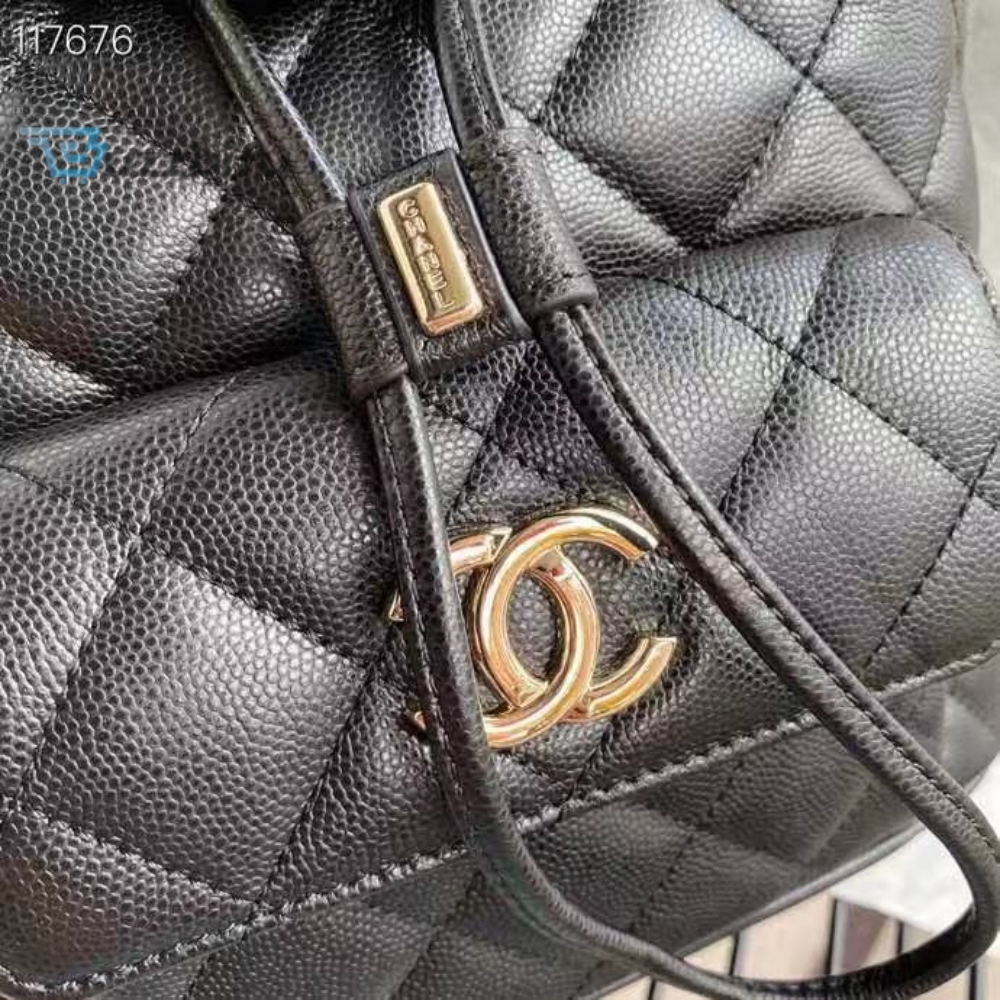 Chanel Duma Backpack Gold Toned Hardware Black For Women, Women’s Bags, Shoulder Bags 9.4in/24cm AS1371
