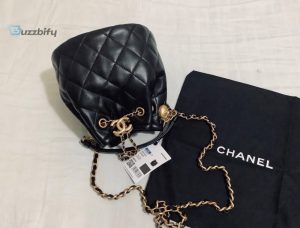 chanel Pre-Owned classic bucket bag gold toned hardware black for women 78in20cm buzzbify 1 1