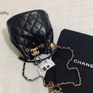 chanel classic bucket bag gold toned hardware black for women 78in20cm buzzbify 1 1