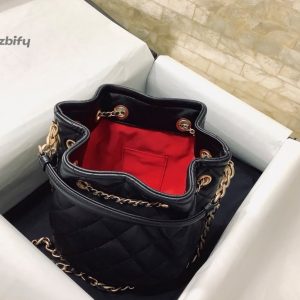 chanel classic bucket bag gold toned hardware black for women 78in20cm buzzbify 1 2