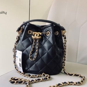 chanel classic bucket bag gold toned hardware black for women 78in20cm buzzbify 1 3