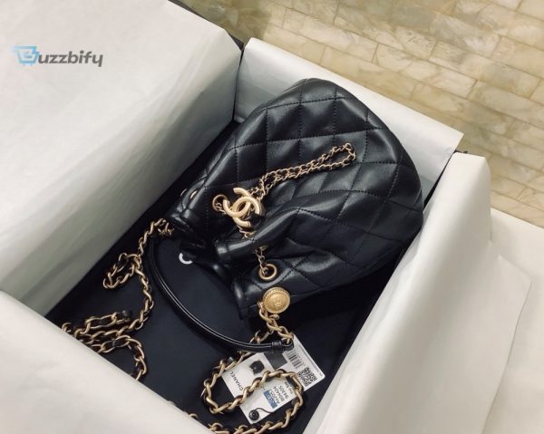 chanel Pre-Owned classic bucket bag gold toned hardware black for women 78in20cm buzzbify 1 4