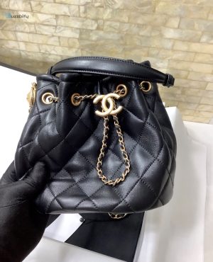 chanel Pre-Owned classic bucket bag gold toned hardware black for women 78in20cm buzzbify 1 5