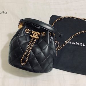 chanel classic bucket bag gold toned hardware black for women 78in20cm buzzbify 1 7