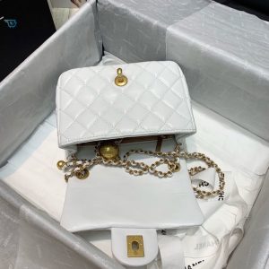 chanel mini flap bag with cc ball on strap white for women womens handbags shoulder and crossbody bags 67in17cm as1786 buzzbify 1 5