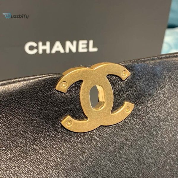 chanel 19 flap bag 30cm goatskin leather springsummer act 1 collection black buzzbify 1 14