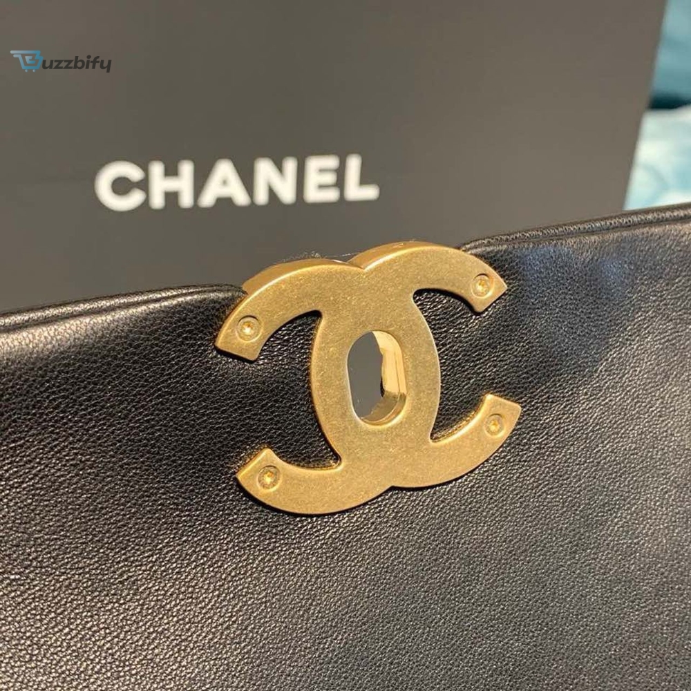 Chanel 19 Flap Bag 30cm Goatskin Leather Spring/Summer Act 1 Collection, Black
