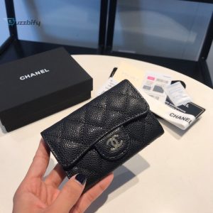 chanel classic card holder gold toned hardware black for women womens wallet 45in115cm buzzbify 1