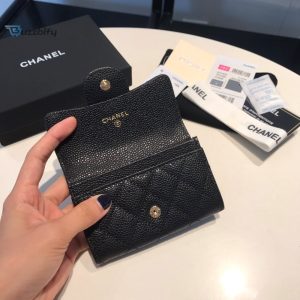 chanel classic card holder gold toned hardware black for women womens wallet 45in115cm buzzbify 1 2