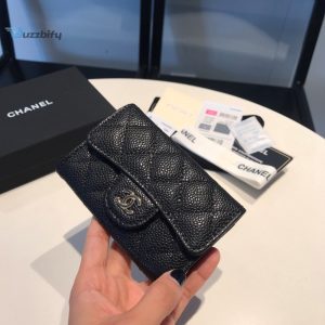 chanel classic card holder gold toned hardware black for women womens wallet 45in115cm buzzbify 1 5