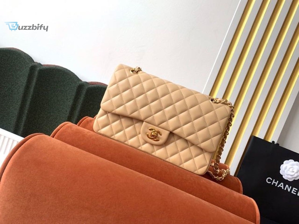 Chanel Classic Handbag Beige For Women 9.9In25.5Cm A01112